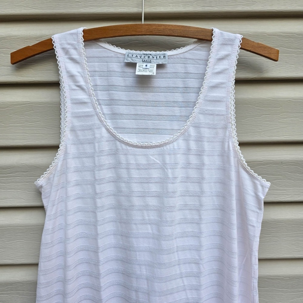 VTG Laurence Tavernier Nightgown S Pink Stripe Long Minimalist France French